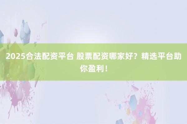 2025合法配资平台 股票配资哪家好？精选平台助你盈利！